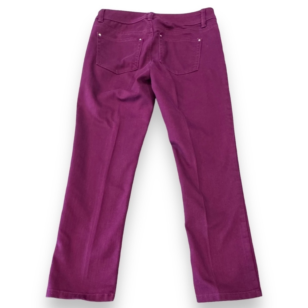 White House Black Market Size 2 Purple Jeans Blanc Slim Leg - Picture 2 of 4